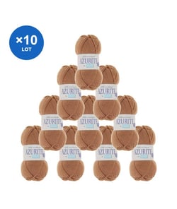 Lot de 10 pelotes AZURITE de Distrifil – 500 g de laine certifiée Oeko-Tex à petit prix 3358 Cannelle