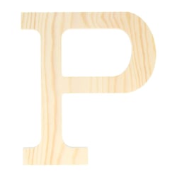 Lettre P - 19 cm - bois - Artemio