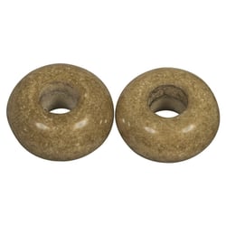 Perle verre, gr. trouMagic Flair, 16mm trou 6 mm opaque, boîte 3 pièces, caramel