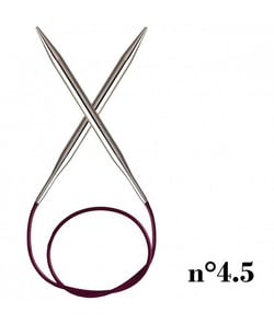 Aiguilles à tricoter circulaires fixes cable 80 cm Nova Metal du n° 2,5 à 5 - Knitpro 4,5 Gris