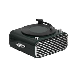 Enceinte Bluetooth Rétro Vinyle Portable Son Stéréo Autonomie Longue Vert YONIS