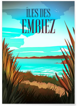 Affiche Îles des Embiez | A3 : 29,7x42cm