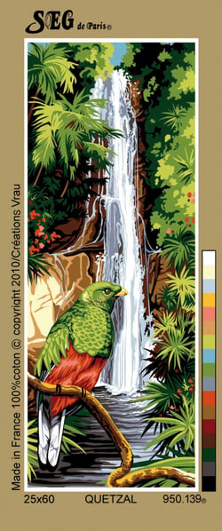 Canevas antique Quetzal 25x60cm