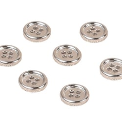 Lot de 3 boutons alliage 4 trous 10mm argent