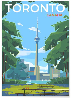 Affiche ville Toronto 2 | A3 : 29,7x42cm