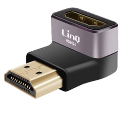 LinQ Adaptateur vidéo HDMI Femelle vers Mâle 8K UHD coudé vertical 90° Noir