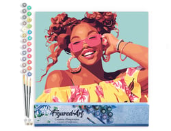 Peinture par Numéro Figured'Art - Rire éclatant - Kit de Loisir Créatif DIY Numéro d'Art Complet - 40x50cm sans châssis en bois