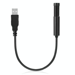 Microphone USB Professionnel Stéréo Omnidirectionnel Noir Câble 15cm YONIS