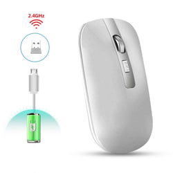 Souris Sans Fil Rechargeable Silencieuse Haute Résolution Pour Bureau Et Gaming Argent YONIS