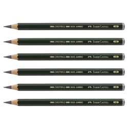 Crayon graphite Faber-Castell Castell 9000 Jumbo - Mine HB 5,3 mm - Lot de 6
