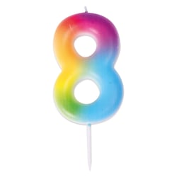 Bougie multicolore - chiffre 8