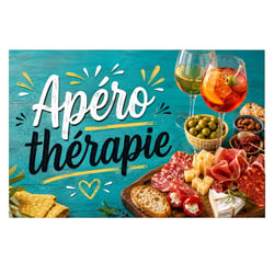 Plaque Métal Apéro Thérapie Déco Cuisine Bar L30