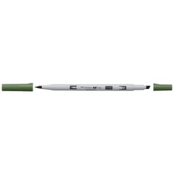 Lot de 6 marqueurs à alcool double pointe biseautée et pinceau - TOMBOW - ABT PRO - 158 olive noire