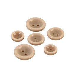 Bouton rond 2 trous beige