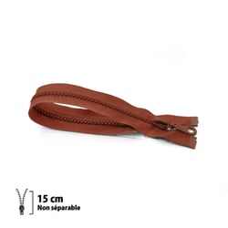 Fermeture éclair Z53 - moulée 6mm Non séparable - 15 cm