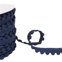 Bobine 25m élastique à pompons bleu marine 13mm