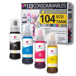 Pack compatible avec EPSON 104 ECOTANK 4 bouteilles d'encre