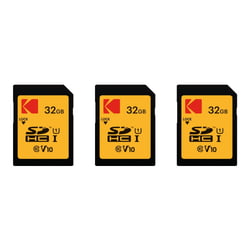 Kodak Lot de 3 Cartes Mémoire SDHC 32 Go Ultra High Speed – Classe 10 – Vitesse Rapide pour Photos et Vidéos HD