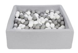 Piscine à balles pour enfant, 90x90 cm, Aire de jeu + 450 balles blanc,gris - Velinda