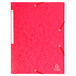 Chemise à élastiques Maxi capacity carte lustrée 425gm2 - A4 - Rouge - x 25 - Exacompta