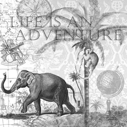 Lot de 4 serviettes en papier découpage collage 33 cm ELEPHANT SINGE PALMIER A 430