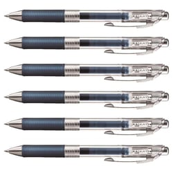 Lot de 6 Stylos roller à encre gel rétractable EnerGel Pure BL77 Pointe 0,7 mm bleu nuit