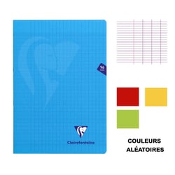 Lot de 4 cahiers - A4 (21x29,7cm) - Grands carreaux - 96 pages - couverture en polypro - sans spirale - Clairefontaine - Mimesys