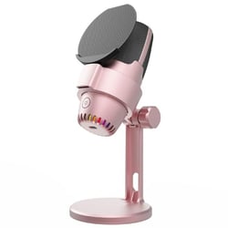 Microphone USB RGB Réduction De Bruit Pour Streaming Et Gaming Rose YONIS