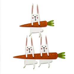 Gabarit de découpe pour machine Sizzix Tim Holtz - Lapin et carotte - 11 pièces