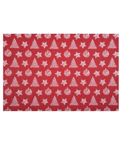 Tissu coton Noël sapins de 140 cm de largeur sylvestre rouge vendu par 50 cm