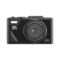 Appareil Photo Numérique 75MP 5K Avec Zoom 18X Et Écran Inclinable WiFi Noir YONIS