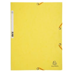 Chemise 3 rabats à élastiques carte lustrée 400g/m2 - A4 - Jaune citron - x 25 - Exacompta