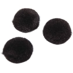 Pompons, noir, 10 mm, 65 pces