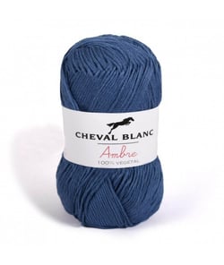 Coton et bambou à tricoter AMBRE - Cheval Blanc 008 Bleu