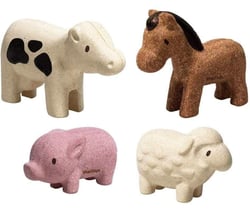 Figurines - 4 animaux de la ferme - Plan Toys