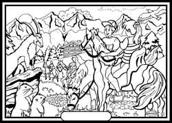 Tableau velours a colorier Balade en montagne Sericolor