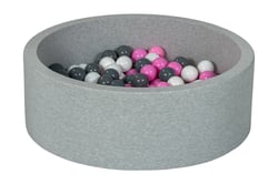 Piscine à balles Aire de jeu + 200 balles blanc,rose clair,gris - Velinda