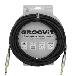 CABLE JACK 6.35 D/D - 6M - D7MM - PVC BLACK - GROOVIT®