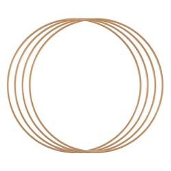 Lot de 4 anneaux en métal - Ø 30 cm x 3 mm - Doré - Vaessen Creative