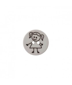 Carte de 3 boutons Fille polyester 15mm - Prym Gris Clair