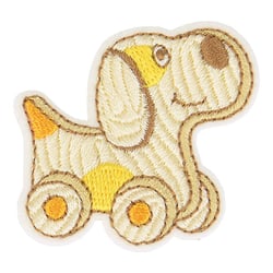 Ecusson thermocollant jouet en bois chien 4,5cm x 3cm