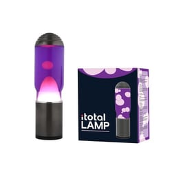 Lampe à lave I-TOTAL - Magma & Glitter - Métal - Liquide violet/cire blanche - 11,2 x H40 cm