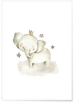 Affiche Bébé Éléphant | A3 : 29,7x42cm