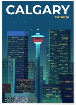 Affiche ville Calgary | A3 : 29,7x42cm