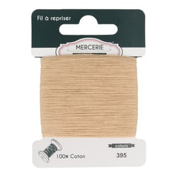 Fil à repriser coton 60 mètres beige