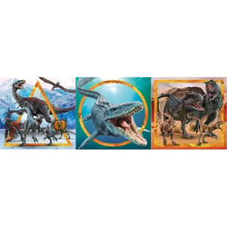 Puzzles jurassic world : t-rex et autres dinosaures féroces 3 x 48 pièces - supercolor - clementoni - 25314