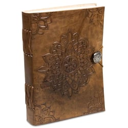 Carnet motif Mandala avec une couverture en cuir