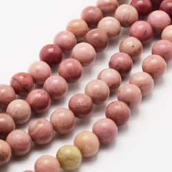 Fil de 45 perles ronde  en pierre naturelle RHODONITE 8 mm