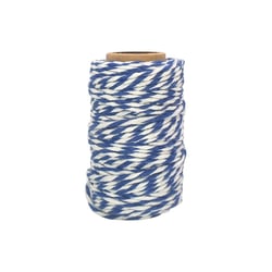 MégaCréa DIY - Ficelle coton bicolore bleu foncé et blanc 25 m x 1,5 mm