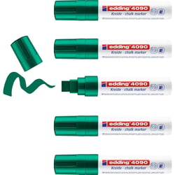 Lot de 5 marqueurs craie liquide EDDING pointe biseautée 4-15 mm vert